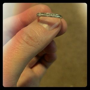 Sold! Size 4.5 white gold diamond channel set ring