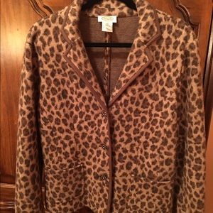 Talbots wool exclusive of trim cardigan