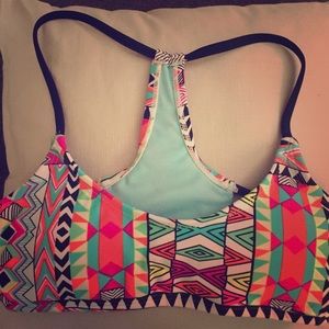 Colored Aztec bikini top