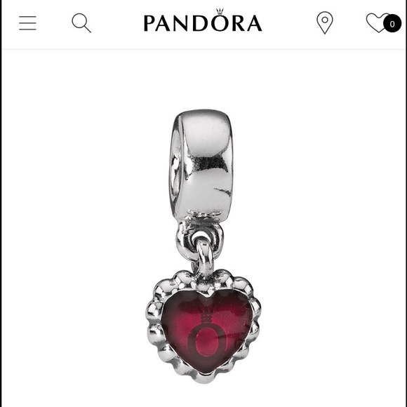 Pandora Enamel Heart Pendant Charm