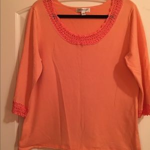 Cold water creek lace trim top