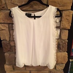 White Top With Lacey Trim
