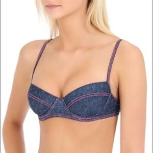 TYR Huntington Beach Hot Shot Denim Swim Bra Top
