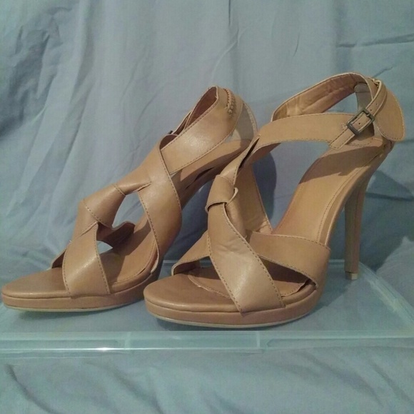 C. Label strappy sandal heels
