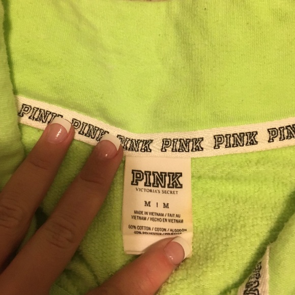 lime green quarter zip pullover PINK sweatshirt!