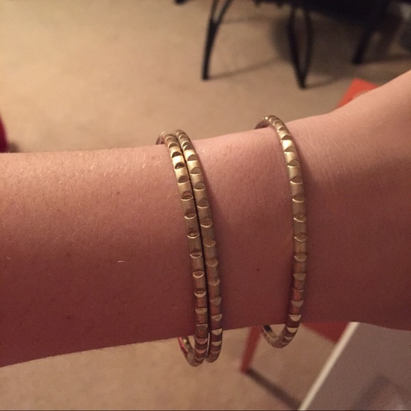 Gold stackable bracelets