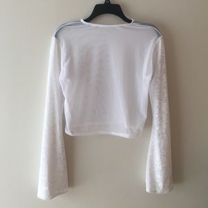 rave crop top mesh&velvet