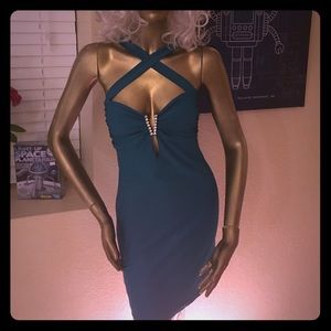Emerald green sexy club dress
