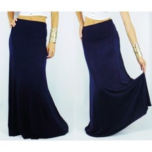 Boutique Navy Maxi Skirt