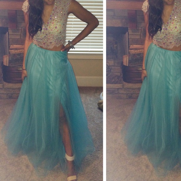 Two piece prom dress
