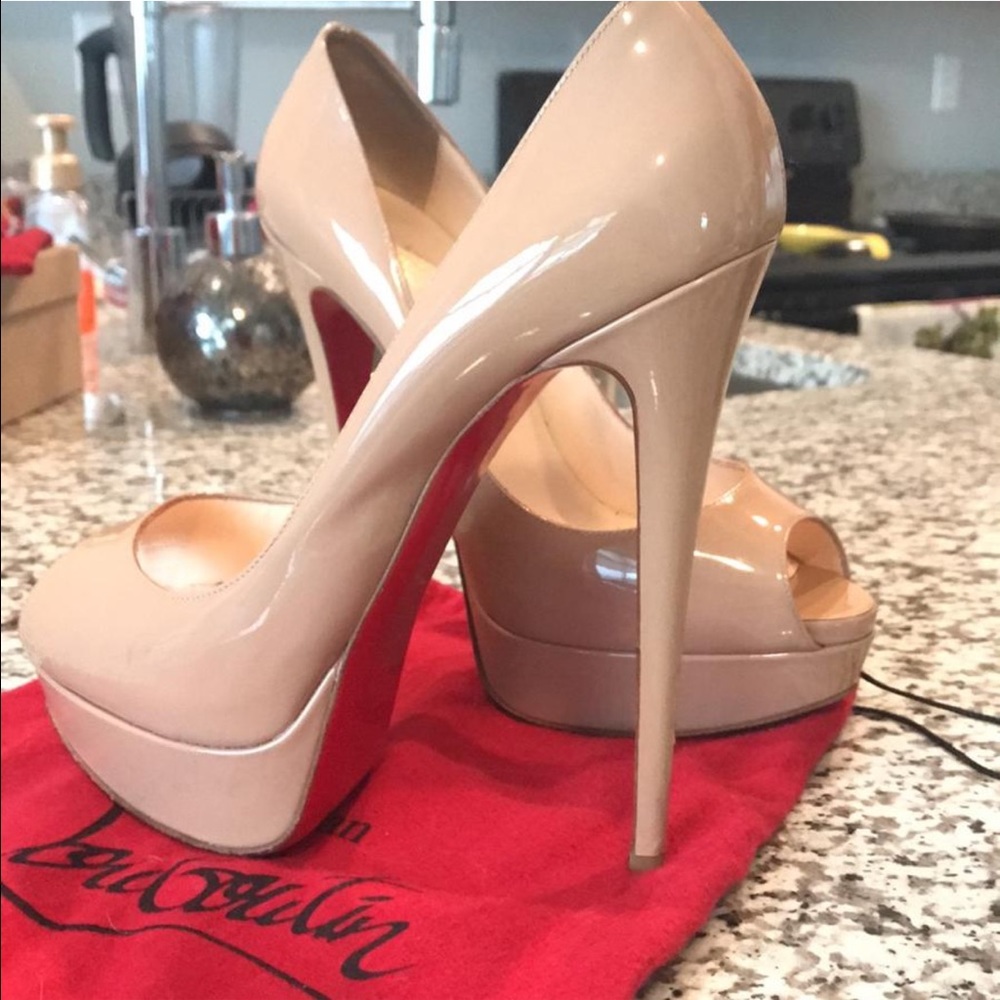 Christian Louboutin Lady Peep Patent Nude