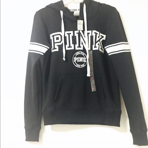 Pink Black Half Zip Hoodie