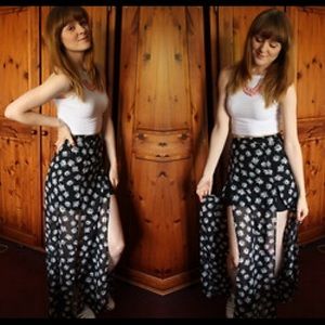 H&M Double Split Floral Maxi Skirt