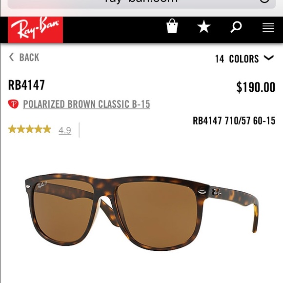 Ray-Ban Sunglasses 4147 Brown POLARIZED