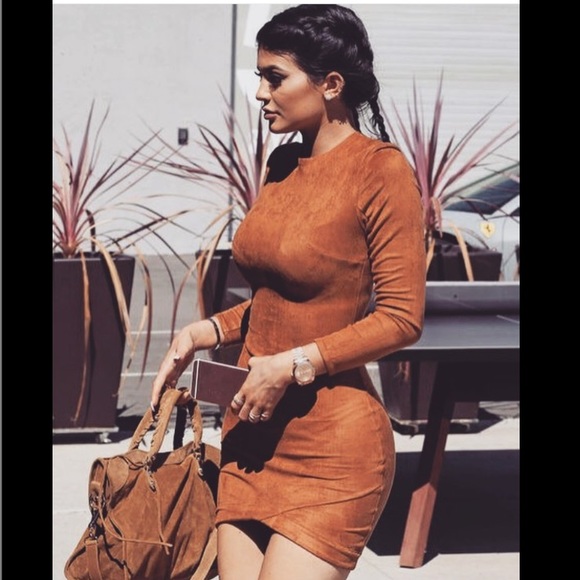 Dresses & Skirts - Kylie Jenner tan suede dress