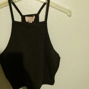 LA Hearts grey halter top NWOT