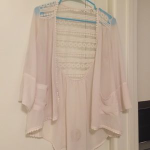Cream sheer kimono