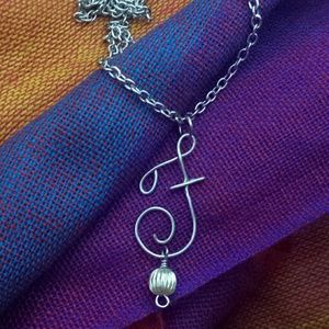 Silver Plated Initial *F* pendant