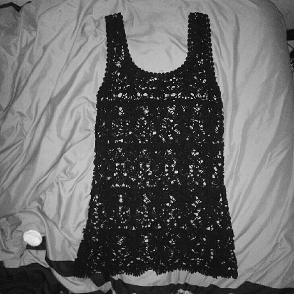 *Nwot* Solitaire by Ravikhosla Black Crochet Dress - Picture 1 of 4