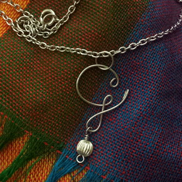 Silver Plated Initial *G* pendant