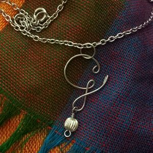 Silver Plated Initial *G* pendant