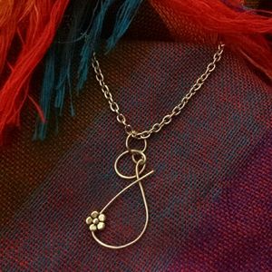 Silver plated Initial *G* pendant