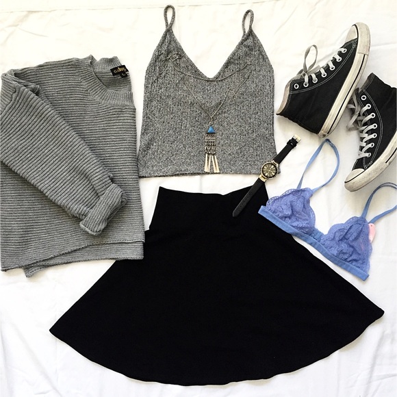 TOP: Brandy Peppered Grey Crop Top