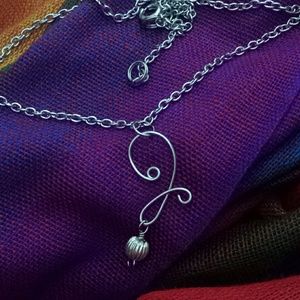 Silver plated Initial *J* pendant