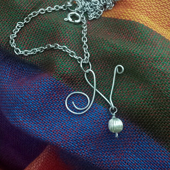 Silver Plated Initial *N* pendant