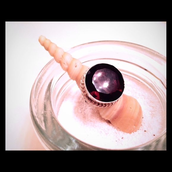 Garnet cocktail ring
