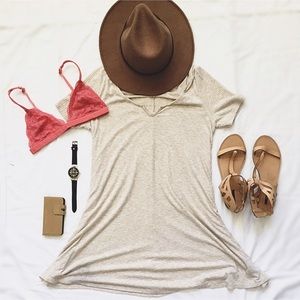 DRESS: Oatmeal Ribbed Tshirt Dress