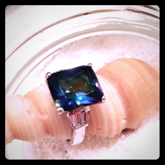 Blue Fire Quartz cocktail ring