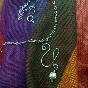 Silver plated Initial *U* pendant