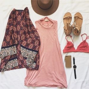 DRESS: Blush Pink Mock Neck Dress