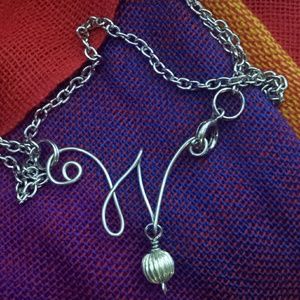 Silver Plated Initial *W* pendant