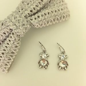 Cubic teddy bear small hoop earrings
