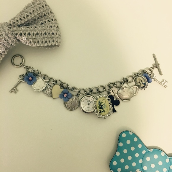 Alice in wonderland charm bracelet watch