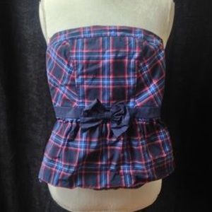 Gilly Hicks strapless plaid top
