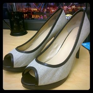 Nine West Peep Toe Linen Pumps