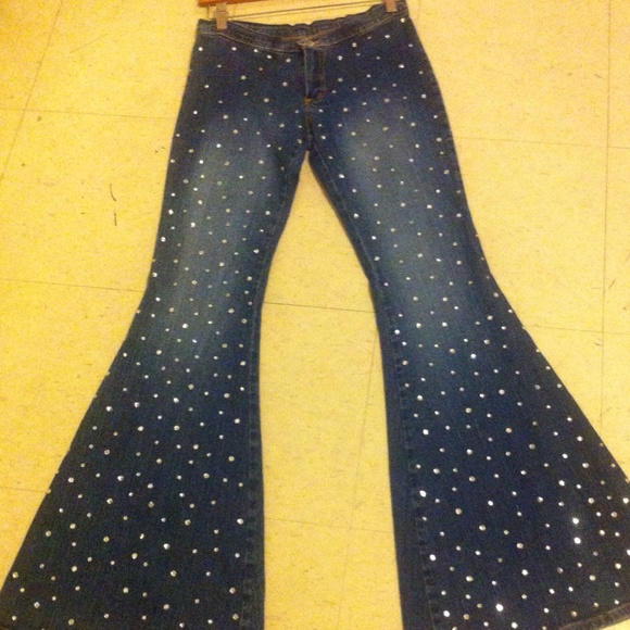 Swarovski handmade flare jeans - Picture 1 of 4