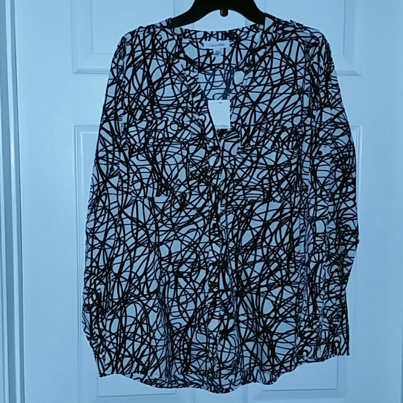 Calvin Klein Tops - Black & White Calvin Klein Buttondown