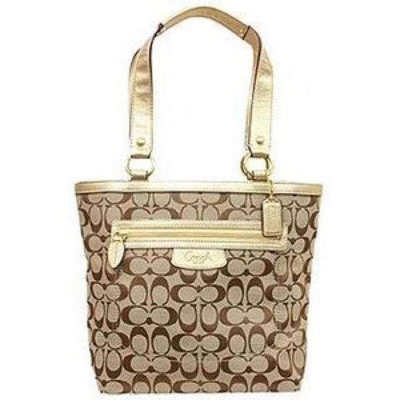 Coach Penelope lunch tote in gold-khaki