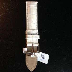 NWT Michele white leather watch band
