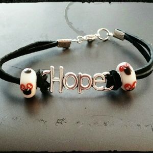 Minnie mouse leather hope bracelet