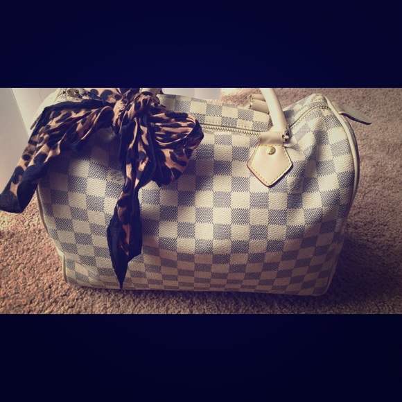 Checkered azur fashion bag