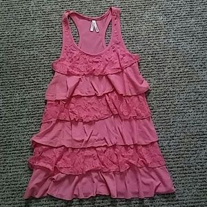 pink tank top with lace