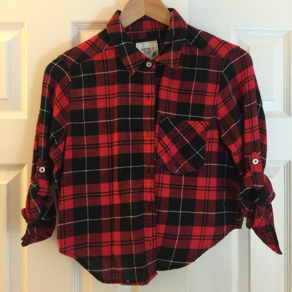 🌞 Forever 21 Red Plaid Crop Top 🌞