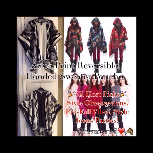 Sweater Poncho Reversible Knitted 🎉3X HP🎉 - Picture 1 of 3