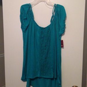 Teal high low tunic