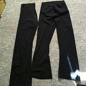 2 pair black yoga pants